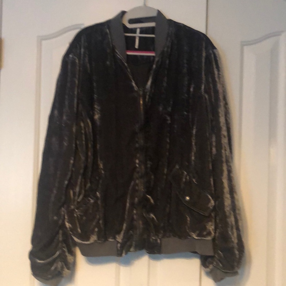 Free People crushed velvet jacket